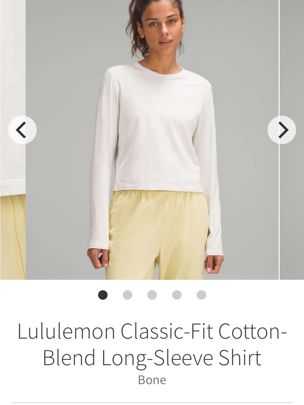 lululemon Classic-Fit Long-Sleeve Crew in Bone